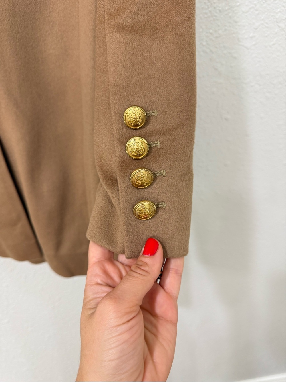 Laurel Classics 100% Cashmere Old Money Longline Blazer Dress Camel Double Breas - Picture 6 of 12